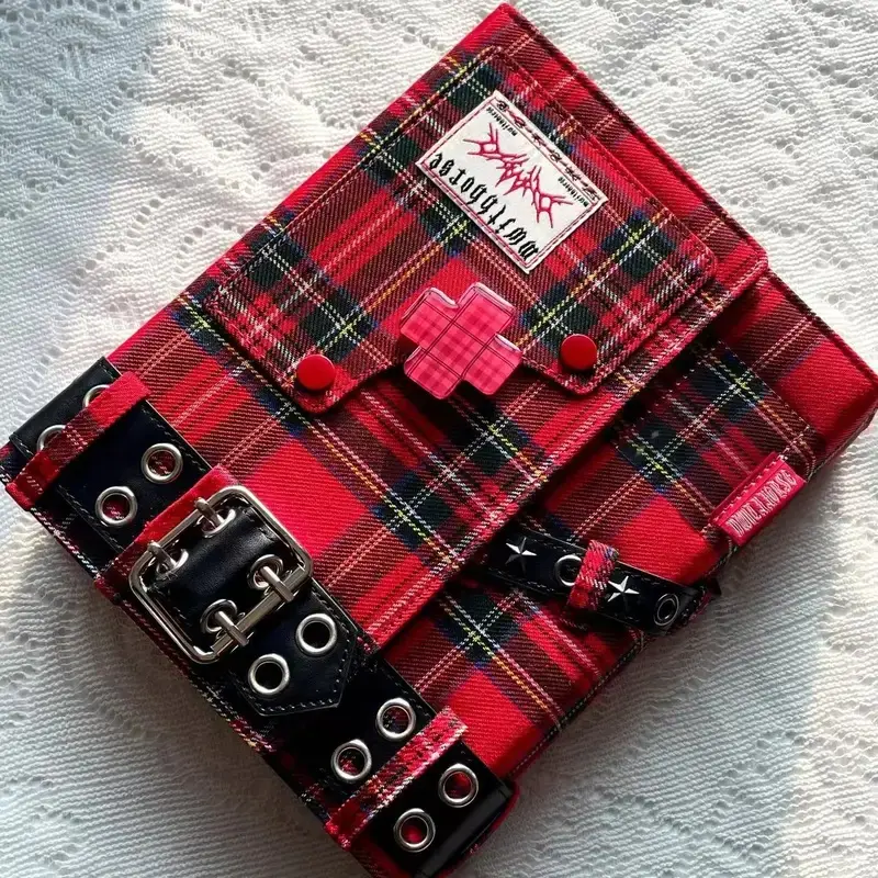 Checkered Denim Fabric A5 Photo Card Album Vintage Sweet & Cool Style Binder Idol Photocard Collect K-Pop Polaroid Storage