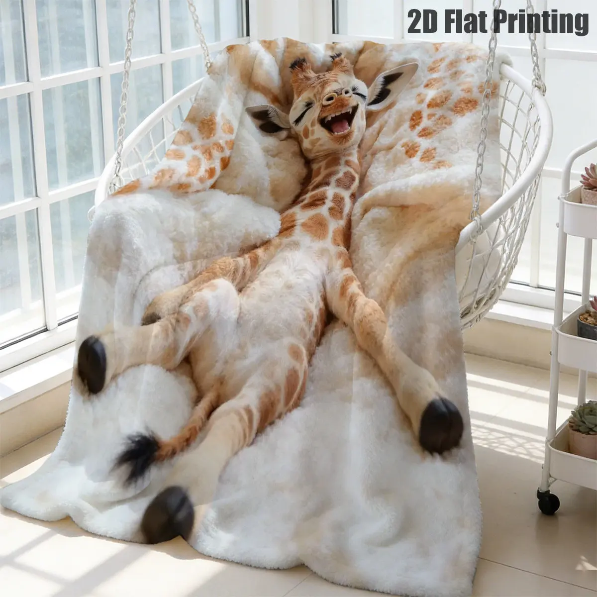 1pc Giraffe Blanket Suitable for Napping on The Sofa, Snuggling in Bed, And Movie Nights - Comfortable Flannel Throw with Cute Giraffe Pattern, Soft Throw for The Room, Bringing Warmth to Animal Lovers (Hand Wash solely), 2D Flat Print