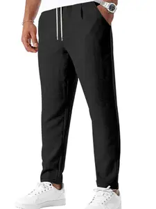 European and American Best-Selling Men's Summer Business Casual Slim Fit Drawstring Lightweight Breathable Old Money Style Micro Conical Versatile Ankle Pants