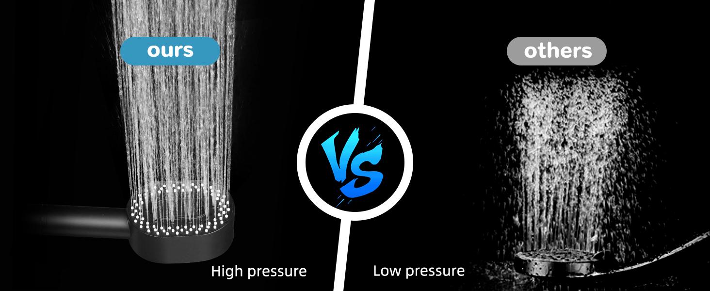 Filtered Showerhead with handheld, High Pressure 5 Sprays Handheld Shower Head with Brass Holder & 71" Metal Hose, Water Softener for Hard Water-Remove Chlorine, Reduces Dry Itchy Skin, Black