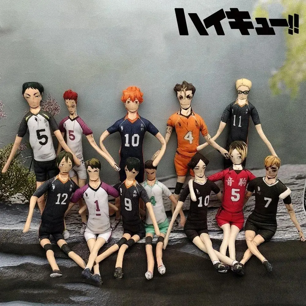 Anime Haikyuu Hinata Shoyo & Kozume Kenma Cotton Plush Keychain - 1 Pcs Prop, 28cm Slender Twistable Doll, Room Decoration, Unisex Toy Gift, As the Picture Color