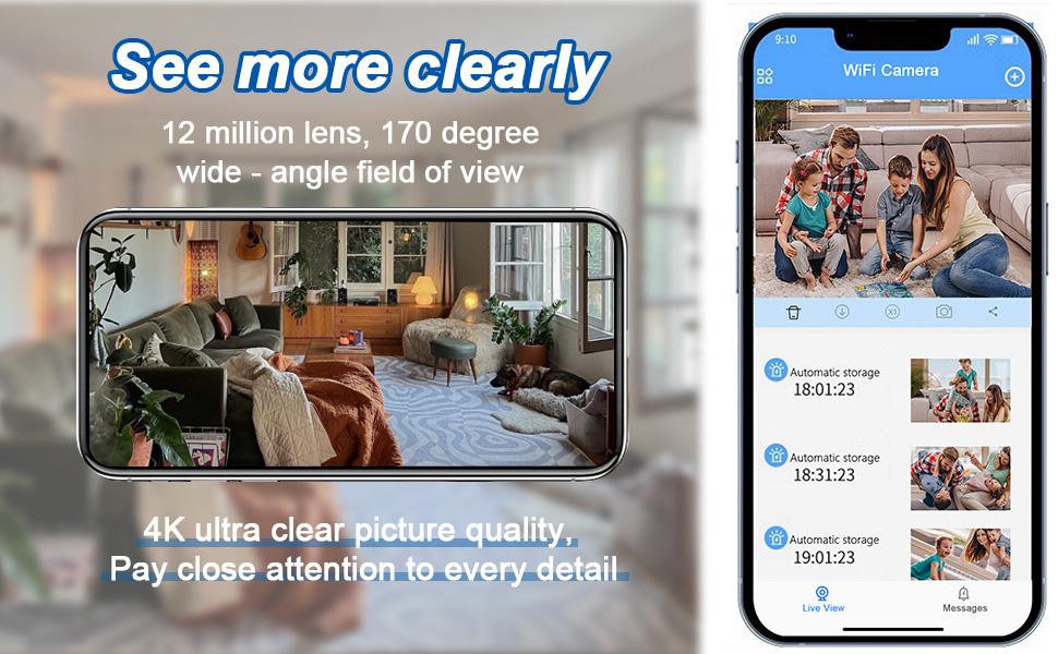 Hidden Camera with Audio/Video Mini Small Spy Cameras for Home Indoor Use Cam Night Vision and Motion Detection Baby Monitor Wireless Outdoor Nanny espias ocultas 360 °     WiFi Security Secret 2 clock wifi micro bedroom pequeñas surveillance