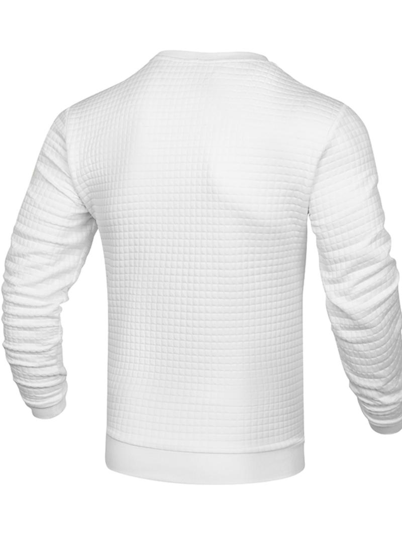 Men's Regular Fit Plain Long Sleeve Tee, Casual Comfy Crew Neck T-shirt for Spring & Fall, Fashion Men's Top for Daily Wear