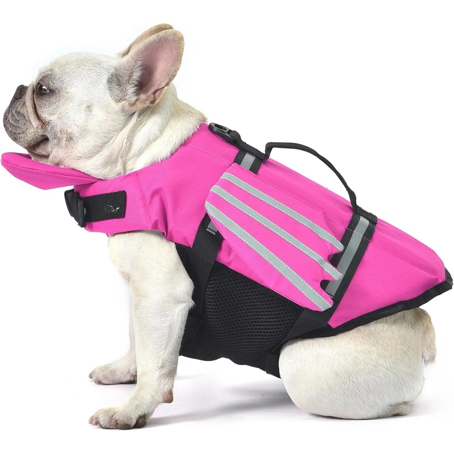 Dog Life Jacket, Cute Wings Adjustable Dog Life Vest with Chin Float and Handle for Swimming Boating Reflective High Buoyancy Swim Float Vest for Small Medium Large Dogs (Pink, M)