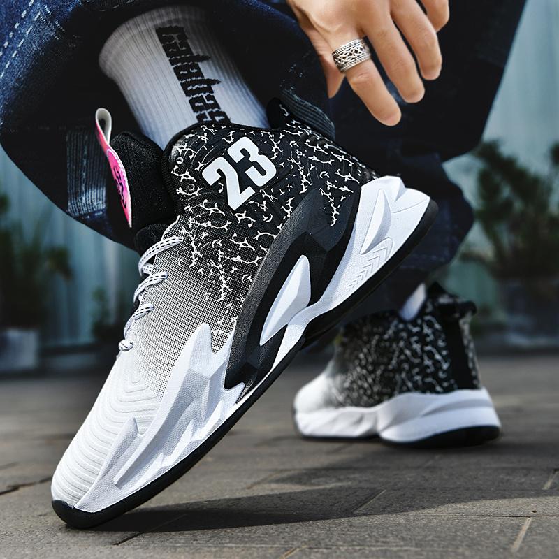 UYCEKK Men'S Gradient Color Basketball Shoes - Breathable Low-Top Sneakers with Shock Absorption, Durable Rubber Sole & Fabric Lining for Training, Running, Outdoor Sports, Basketball Gear, Athletic Footwear, Sleek Sports Design, Cushioned Support