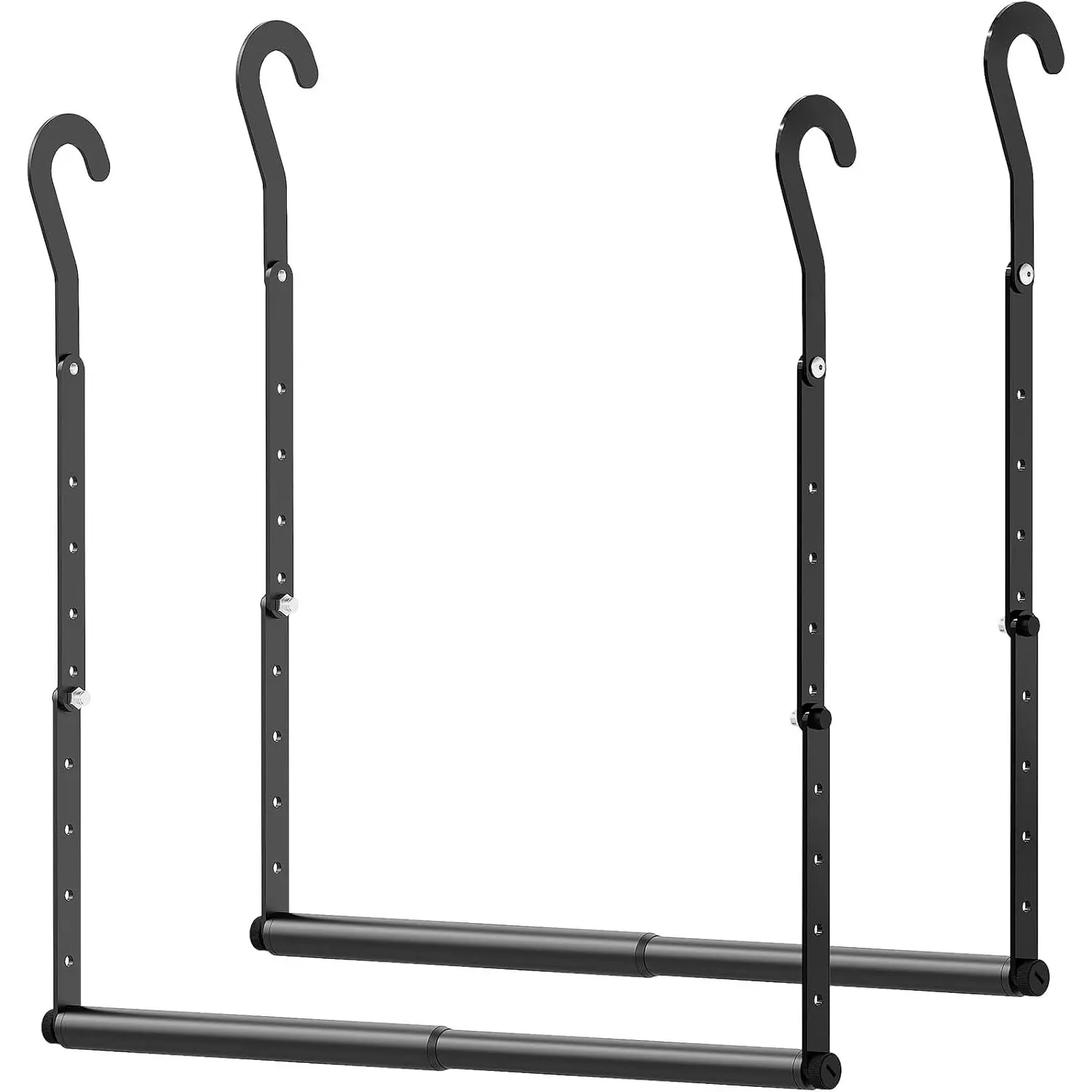 2 Pack Adjustable Closet Rods for  Clothes | Heavy Duty Closet  Rod Expandable 16.9"-30.5", Space-Saving Closet Extender  Rod, Black