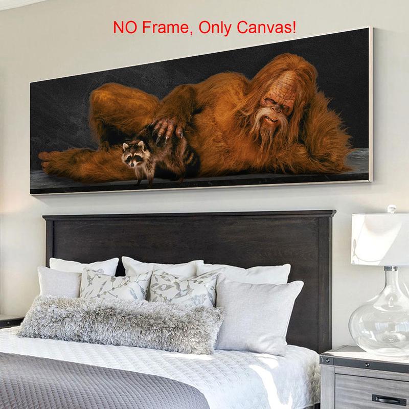 Sasquatch Pattern Canvas Painting without Frame, Modern Wall Art, Wall Art Decor for Home Living Room Bedroom Office, Poster