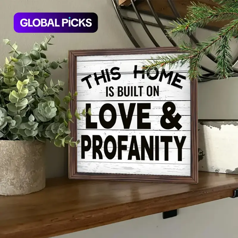 Funny 8x8-Inch Wooden Picture Frame, Art Frame, Wall Frames, Framed Decor, Framed Home Decoration, Humorous Home Decor Gift Idea, Perfect for Living Room & Bedroom Walls, Unique Present for Loved Ones #GLOBAL PICKS