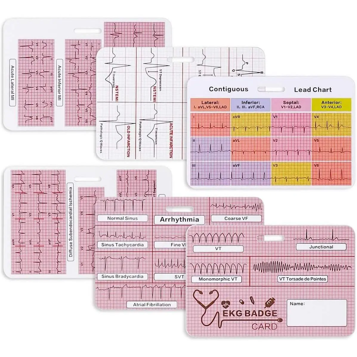 EKG Badge Card EKG Badge Buddy Paramedic Accessories RN ER Nurse Essentials | Nurse Badge Accessories EKG Calipers EKG Machine  Interpretation ECG Ruler Measurement Cardiac BSN ACLS Reference Card