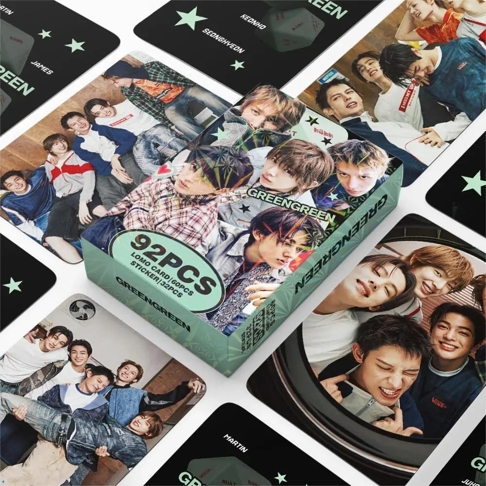 2026 new hot item 92Pcs/Set Idol Boy CORTIS  Album GREENGREEN Lomo Cards Stickers Postcards Martin James Juhoon Seonghyeon Keonho Fans Gifts