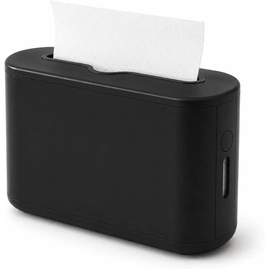 Multifold Paper Towel Dispenser Countertop, Hand Towel Dispenser for Bedroom, Bathroom, Kitchen, Toilet (Black)