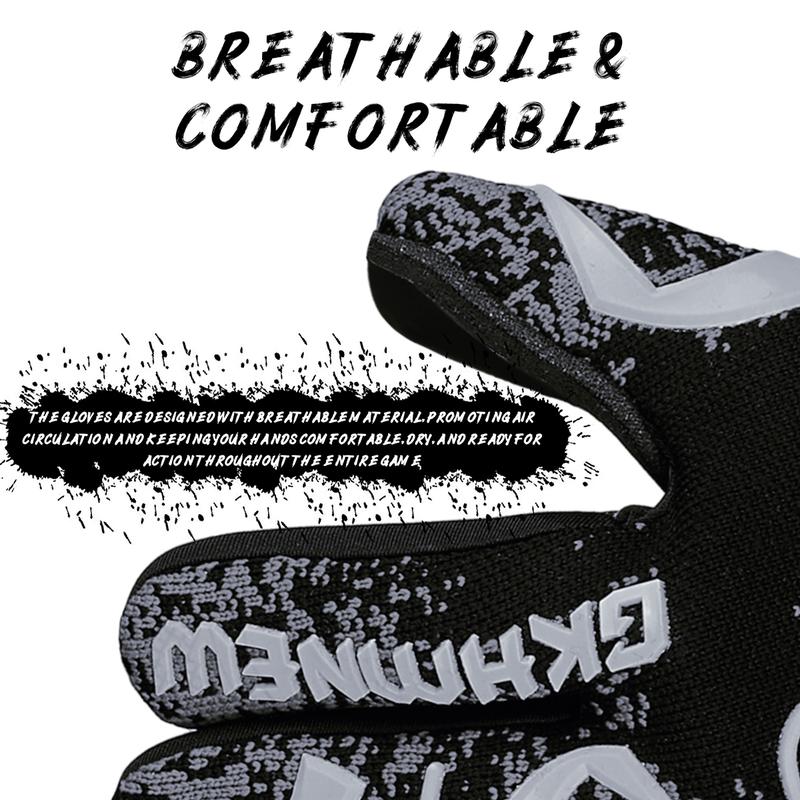 Soccer Goalie Goalkeeper Gloves and Soccer Ball for Youth & Adult, Size 6-10, Enhanced Latex Palm Grip, Breathable Knitted Fabric, Suitable for Game & Training