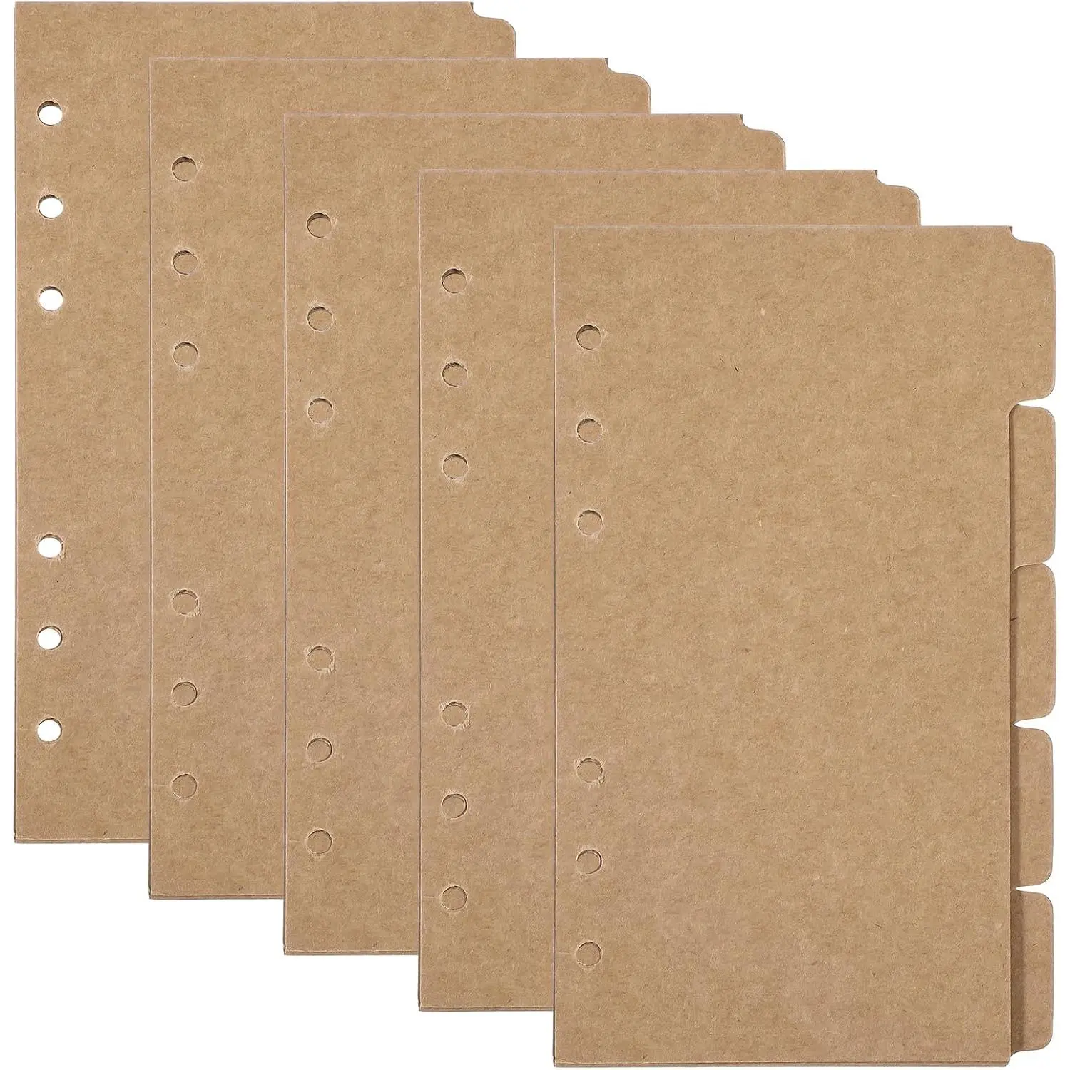 20 Sheets 6 Ring Binder Dividers with 5-Tabs, 6.8x4.09inch A6 Notebook Index Dividers with Tabs, 6-Hole Binder Dividers for School Office  Files Organizing
