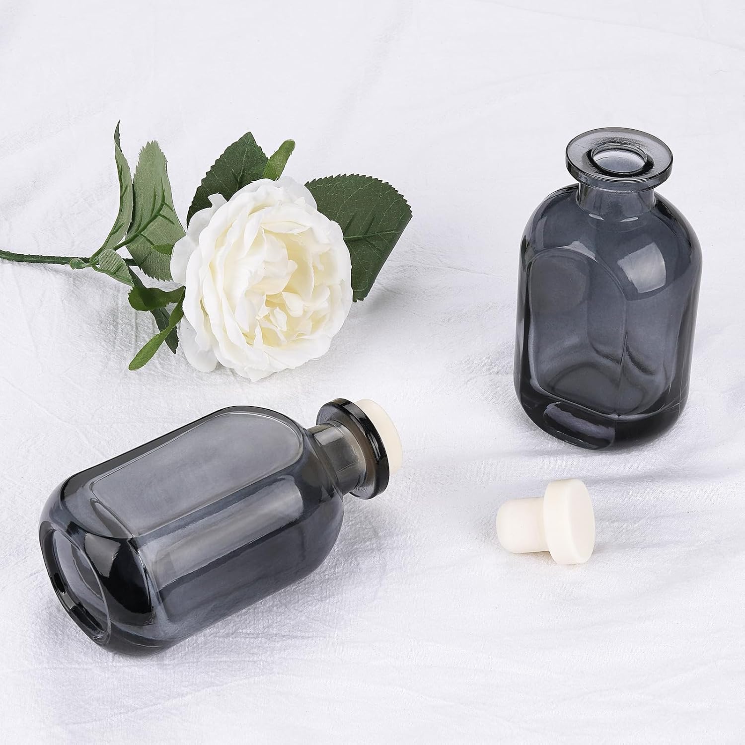 Glass Diffuser Bottles 2 Pack 5oz/150ml Reed Diffuser Bottle Empty Diffuser Bottle Refillable  Storage Container Reed Diffuser Sticks Bottles(Grey)