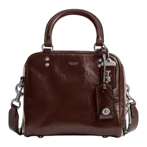 COACH Rogue 20 Leather Crossbody Bag for Women, Toast Style with Silver Metal Hardware, Brown