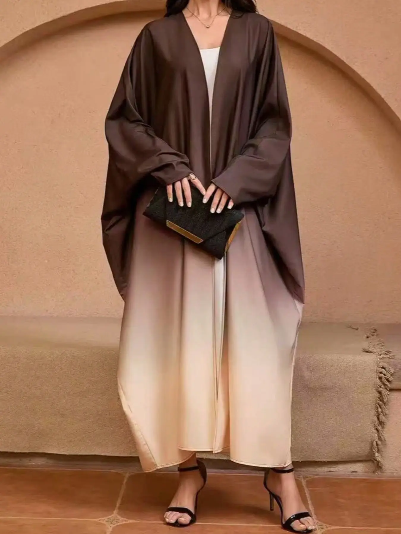 New Women's Arabic Gradient Color Casual Loose Elegant Eid Abaya, Loose Fit Abaya, Stylish and Comfortable Design, Perfect for Special Occasions