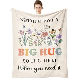 Yamco Gifts for Women, Inspirational Gifts for Woman, Hug Blanket 60"x50", Thinking of You Gift for Female, Cool Feel Better Present Unique, Birthday Gift Ideas for Friendship, Get Well Soon Blankets