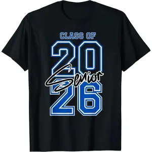 [Graduation Shirt][Graphic  Tee]Class of 2026 Graduation T-Shirt – Senior Script Design Tee for High School & College |   Classic Cotton Celebration Shirt, Unisex Graduation Outfit, Gift Idea Top