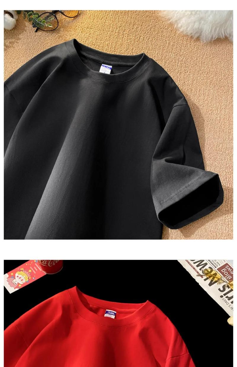 New Summer Solid Color Loose Short Sleeve T-shirt Pure 100%Cotton T-shirt Men and women Casual Oversize O-neck Tees Male Tops Men Clothing