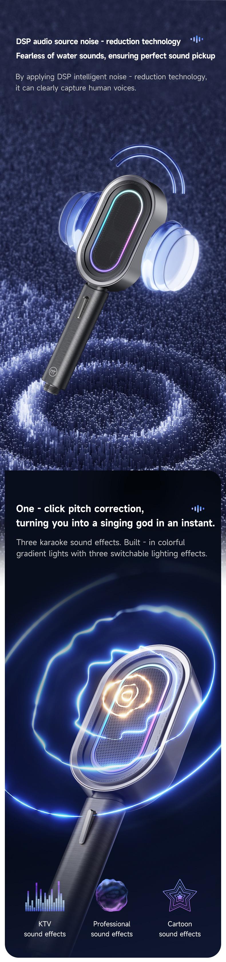 Must-Have for Bathroom Karaoke, Shower Head with Detachable Bluetooth Speaker, IPX7 Waterproof + Call Function, 7-Hour Battery Life + Type-C Fast Charging, Thoughtful Gift, Karaoke Showerhead, Detachable Karaoke Machine