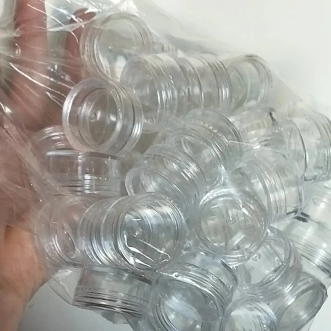 Mini Cosmetic 50pcs 5g Clear Jars, Transparent Sample Containers for Cream Balm, Nail Art, Lip Care, Skincare, Small Portable Tins, Bottles