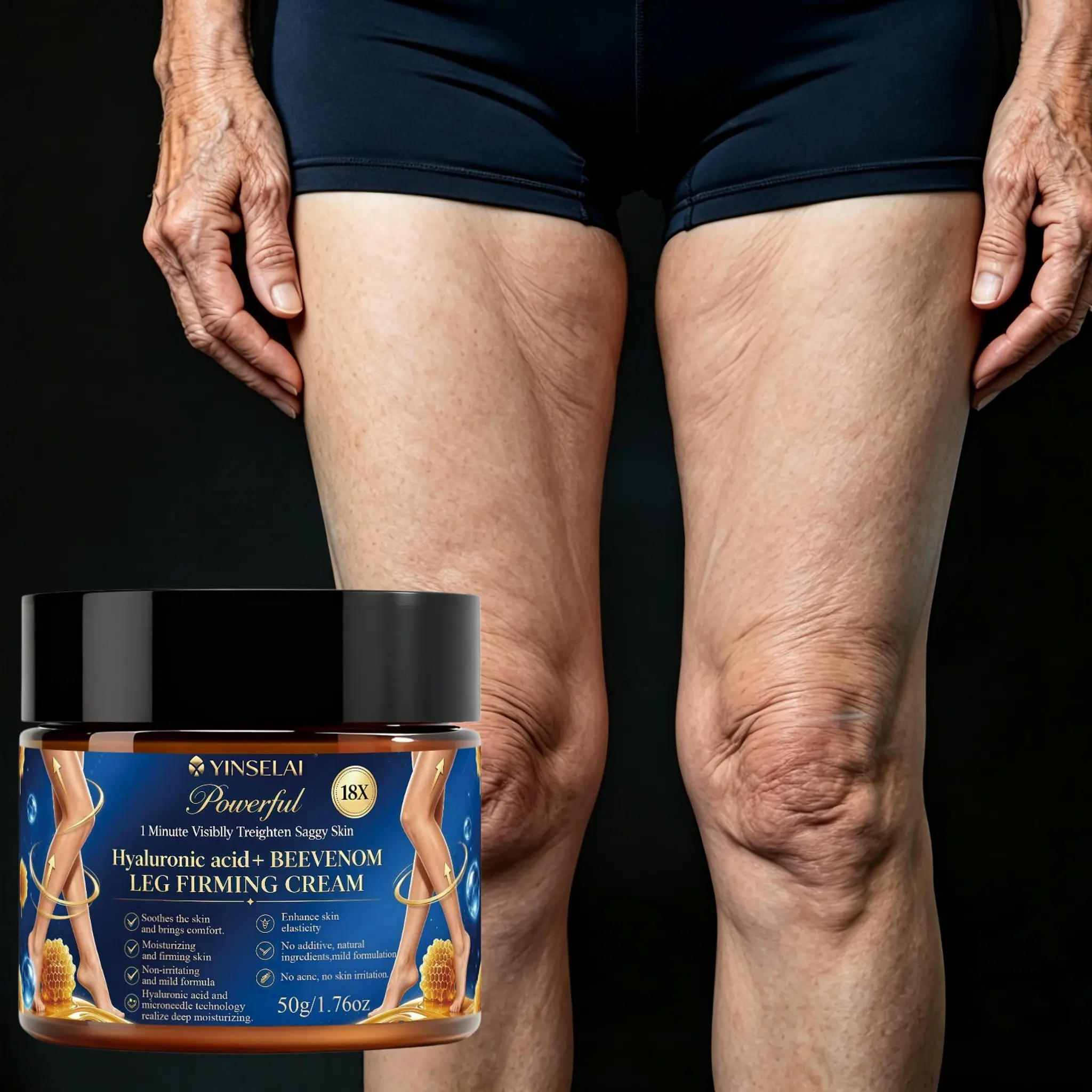 Bee Venom Sculpting Body Lotion 50g, 24-Hour Deep Hydration, Tightens and Smooths Skin, Ideal for Arms, Waist, Buttocks, Thighs, Calves