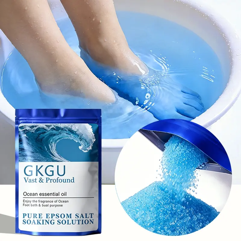 GKGU Ocean Bath Salt 85g, body bath salt, mild exfoliating bath gel, pure Epsom salt soaking solution. It moisturizes the skin and softens body bath salt, suitable for use on all skin types, Cleansing Body Care