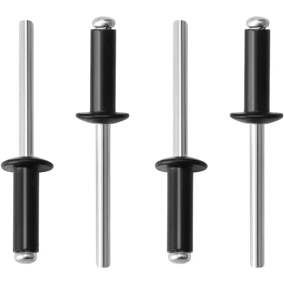 100 count 3/16" x1"  Blind Rivets, Black,4.8 x 25.4 mm Pop Rivets