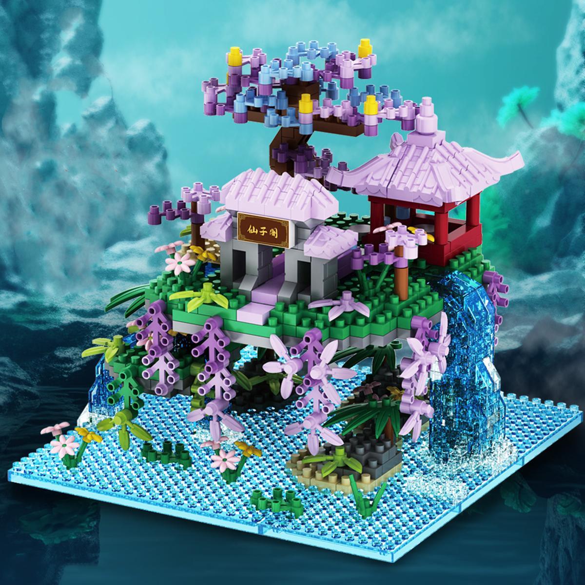 Chinese Style Architecture Building Blocks Set, Creative 3D Home Desktop Holiday Decoration Ornament, Suitable for Friend and Adults