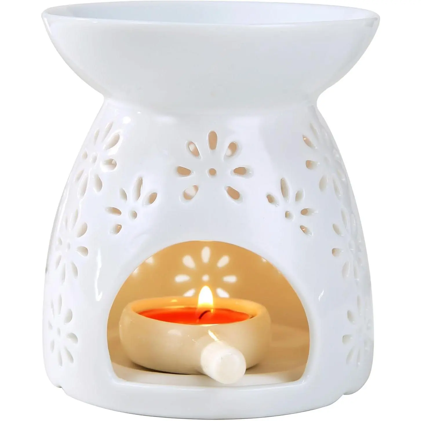 Ceramic  Light Candle Holder, Essential Oil Burner Wax Melt Burner, Incense Aroma Diffuser,  Decor