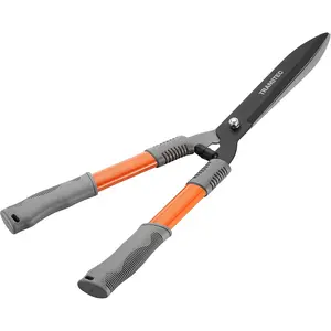 Garden Hedge Shears, Manual hedge Clippers for Shaping Shrubs and Trimming Bushes. Hedge Clippers & Shears made with Durable Carbon Steel Blades, Shock-Absorbing Bumpers and Comfort Grips.