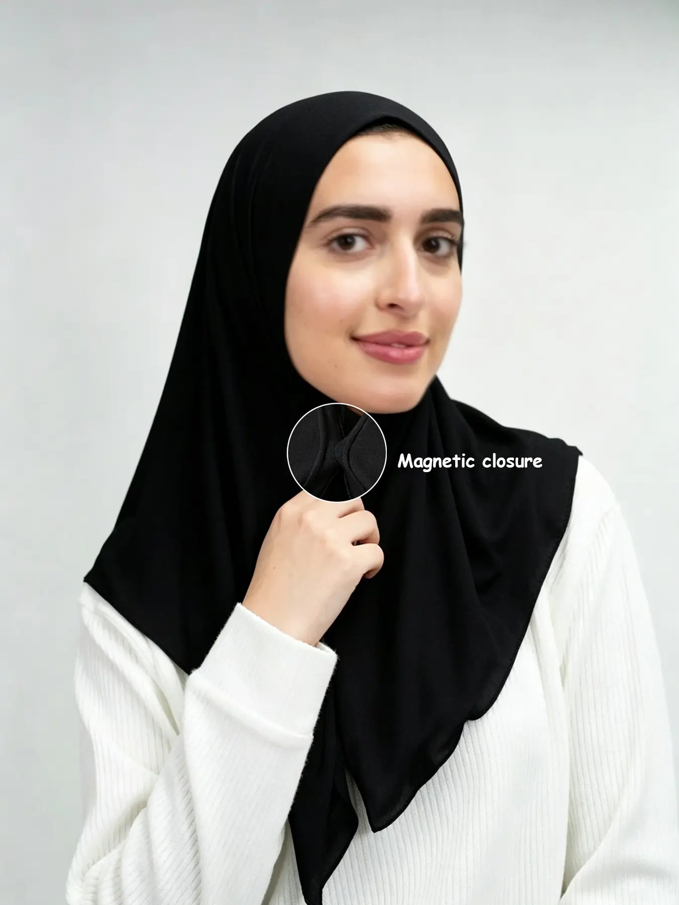 Women's Plain Magnetic Triangle Headscarf, Comfortable Breathable Jersey Hijab, Modest Wrap Style, All Seasons, Abaya Accessory, Gift Idea