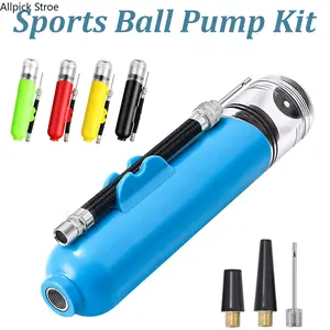 Portable Ball Pump Kit with Needles, Fast Inflation Hand Pump for Soccer Balls, Basketballs, Volleyballs, Footballs and Balloons, Compact Sports Air Pump for Bikes and Inflatables, Lightweight Travel-Friendly Equipment for Training, Games and Outdoor Acti