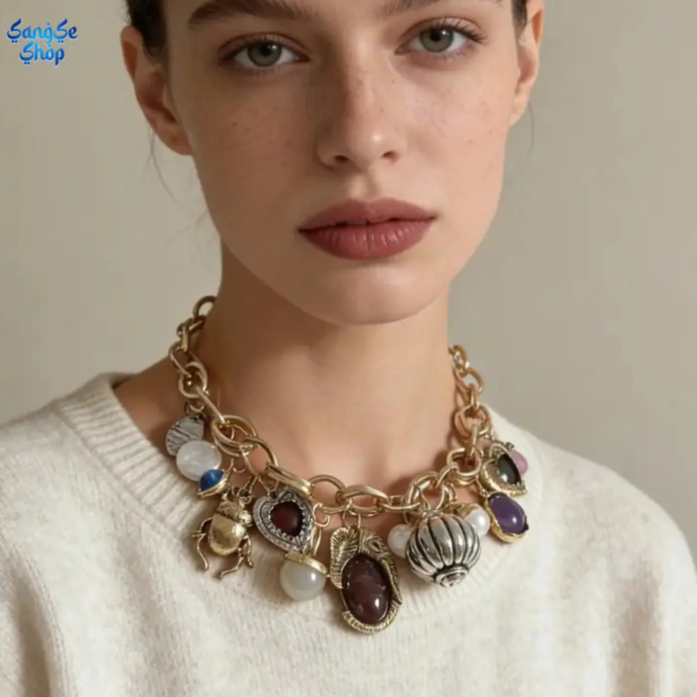 Women Vintage Layered Chain Necklace Set, Minimalist Light Luxury Multi-Layer Pendant Jewelry, Trendy Dainty Retro Statement Neck Accessory, Versatile Fashion Necklace for Daily Wear, Office Commute, Coffee Dates, Street Style & Holiday Outfits