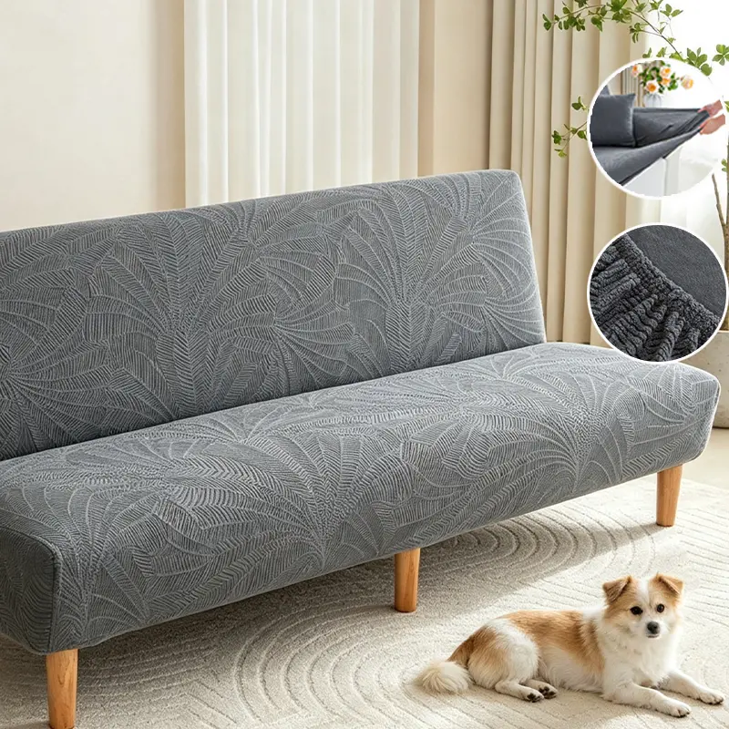 Pet‑Friendly Sofa Bed Cover Stretch Jacquard Futon Slipcover Anti‑Scratch Washable Furniture Protector for Sofa Bed