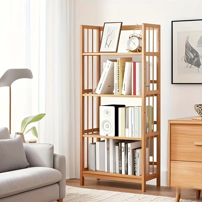 Bamboo Multi-layer Bookshelf, Multi-functional Storage And Display Rack, Adjustable Storage Shelf for Bathroom, Home, Office, And Kitchen Use.