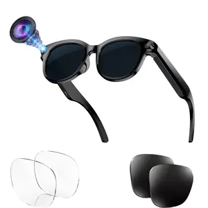 2MP Camera Smart Glasses for Men, Hands-free Video Recording AI Glasses, 39G Lightweight ,290Mah Battery ,2Lenses Sports Glasses ,Support AI Translation, Voice Assistant, Bluetooth Calling ,Music Control Sunglasses with Cameras