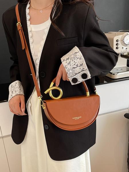 Women's Fashionable Solid Color Handbag, Crescent Bag, Casual Versatile Stylish Crossbody Bags for Daily Commuting, Stylish High-end Commuter Bag for Party and Shopping