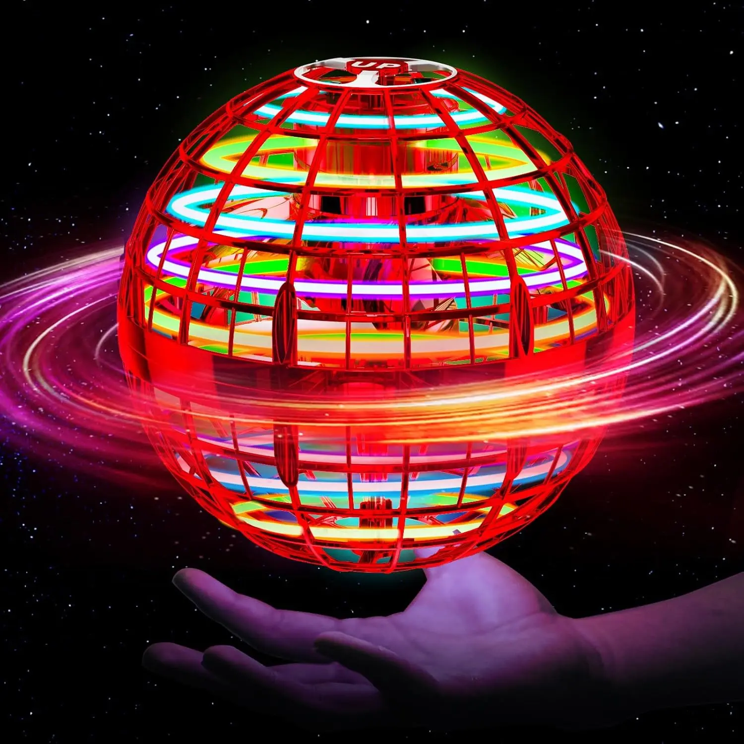 Flying orb Ball Toy, Cosmic Globe Hovering Sphere, 5-Minute Battery Life, Handheld Drone Ball, Kids' Toy for Boys and Girls, Holiday Gift