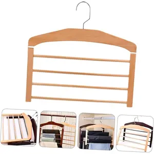 Space-saving multi-level wooden hanger - Durable closet storage box, suitable for ties, scarves, etc. Perfect for closet organization and clothing storage, saving space and making your closet neat and tidy. Closet Hanger Organizer