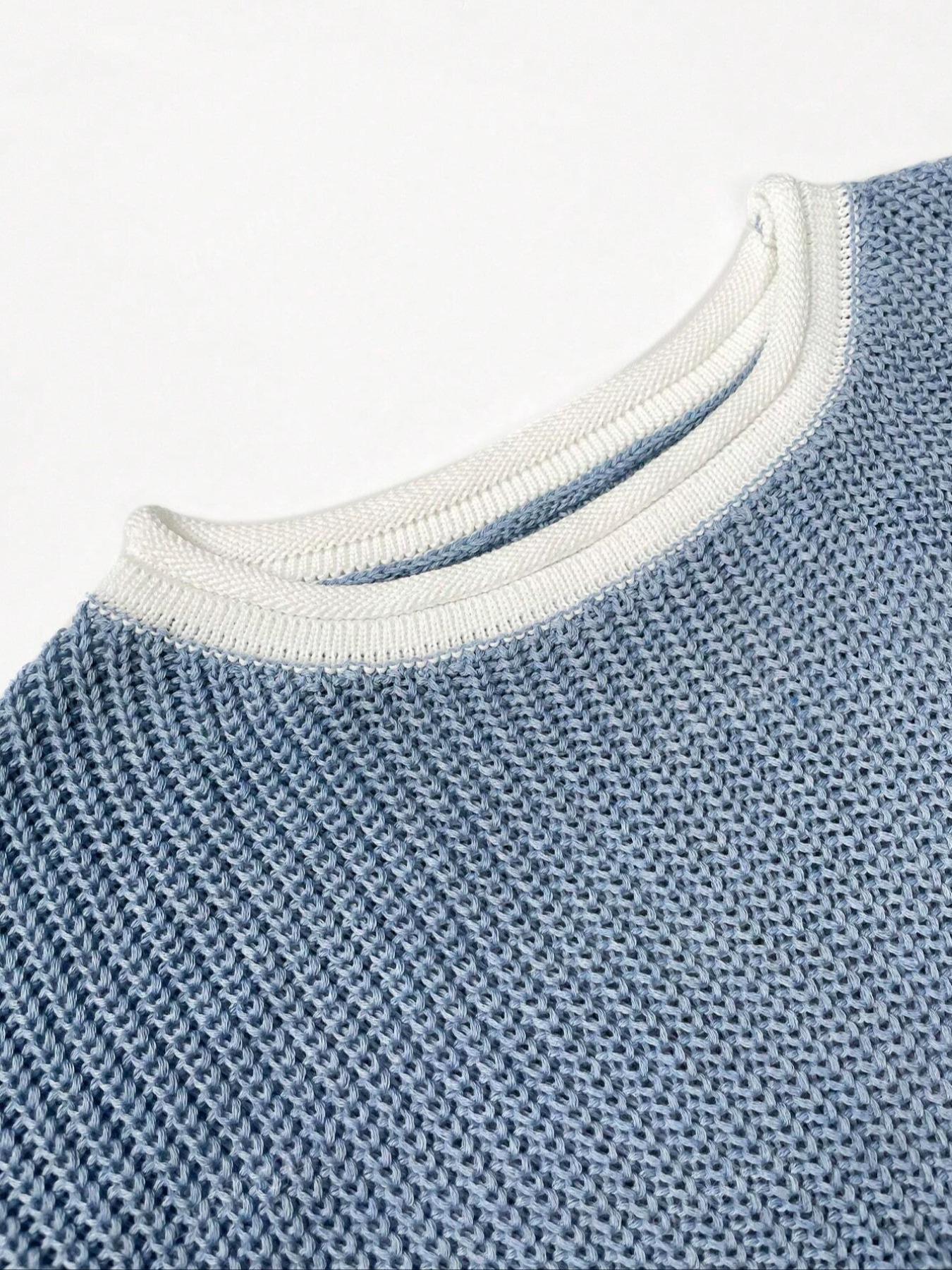 Women's Sweater Pullover, Casual Cap Sleeve Basic Crew Neck Fitted Knit Top for All Seasons, Fashion Women's Knitwear for Daily Wear