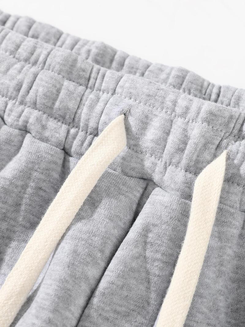 Men's Solid Thermal Lined Drawstring Waist Jogger Pants, Casual Comfy Regular Fit Trousers for Fall & Winter, Men's Bottoms for Daily Wear, Casual Sports Trousers