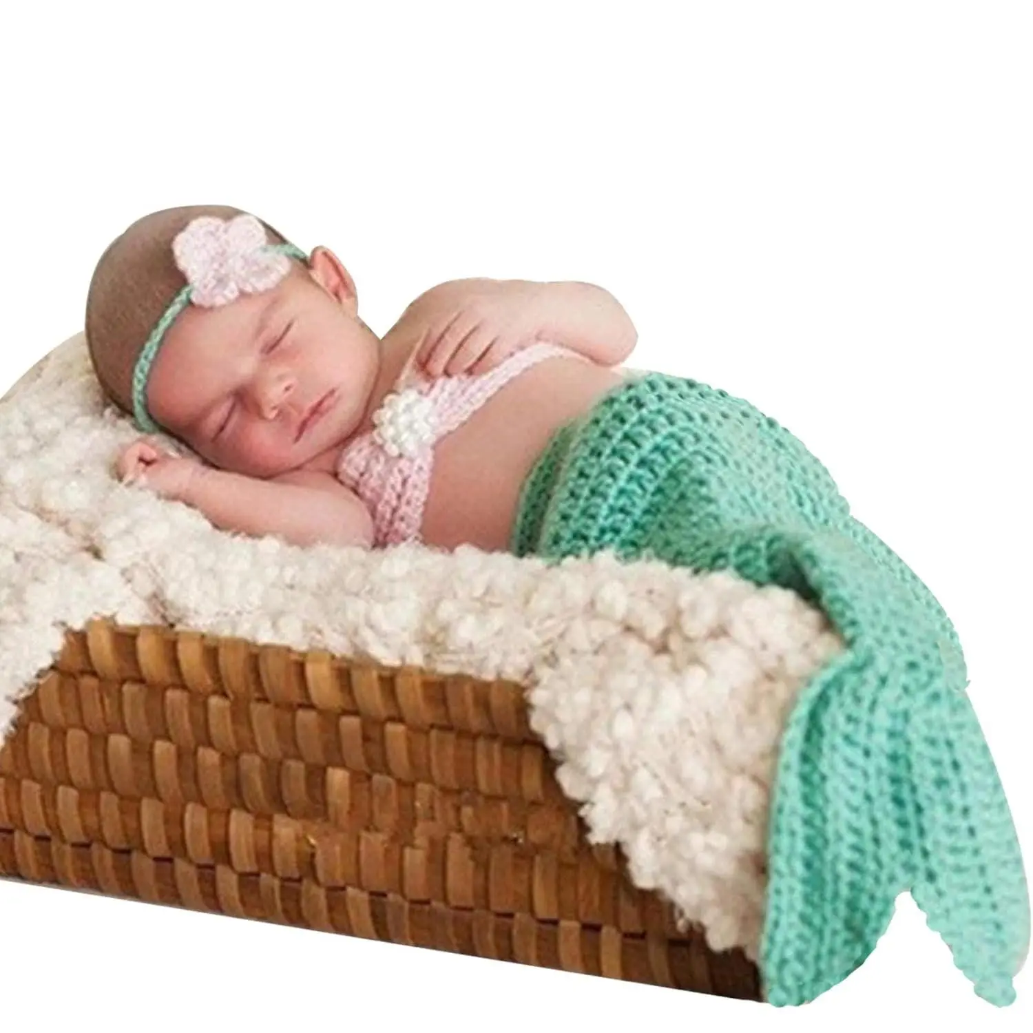 Newborn Photography Outfits for Boys Girls, 3PCS Hand Knitted Baby Bear Romper Set, Newborn Photo Props