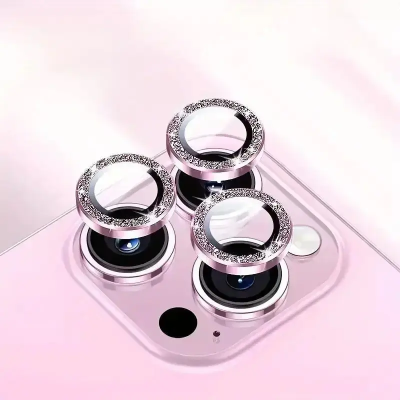 Starry Camera Lens Cover & Screen Protector for iPhone Series, Glitter Artificial Diamond Luxury Bling Rhinestone Protective Ring, Anti-Scratch Cellphone Devices Accessories