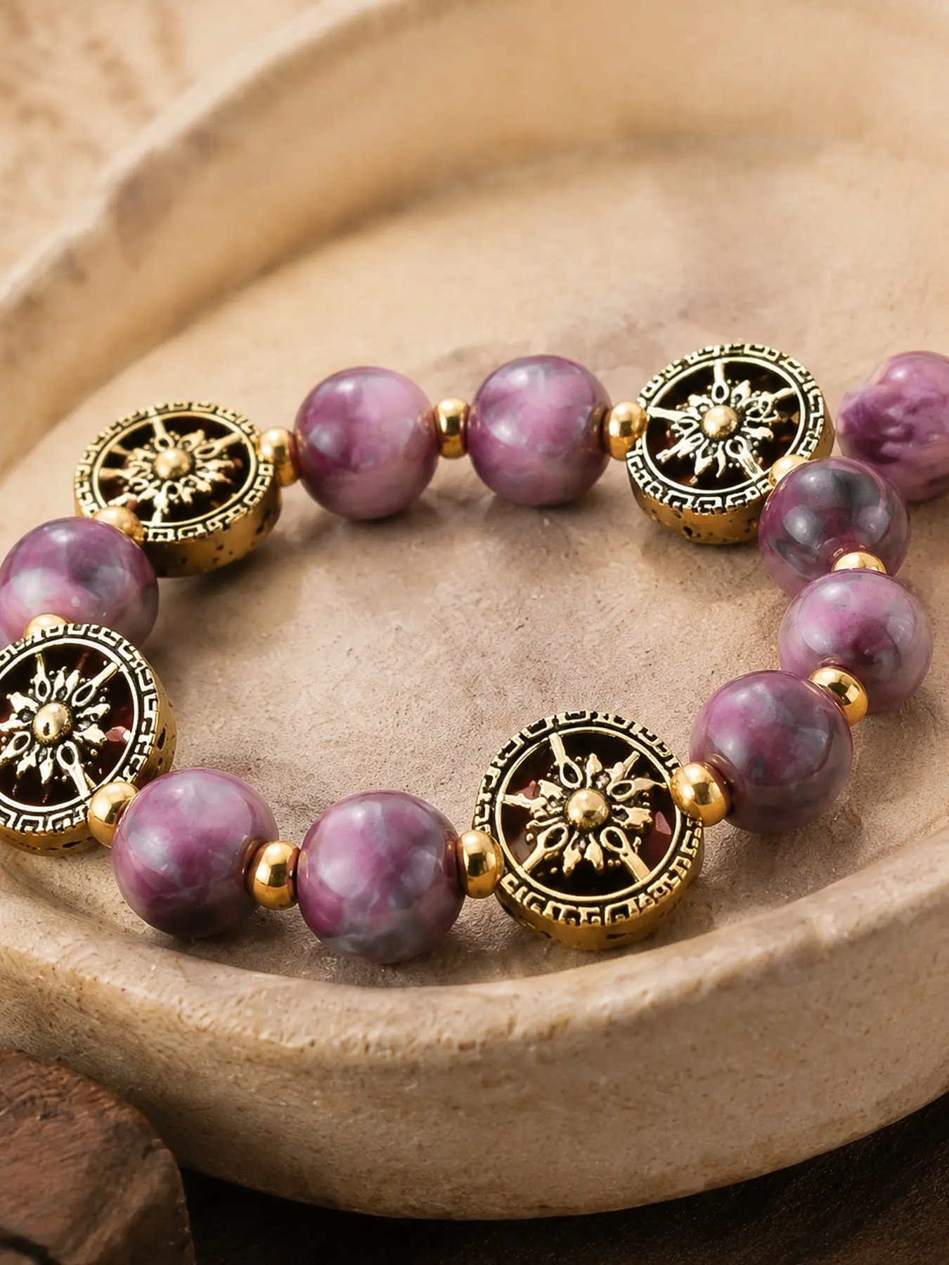 30pcs round compass pattern large-hole spacer beads, about 12mm, zinc alloy flat pierced loose beads, decorative beads, bead connectors, handmade jewelry beads, suitable for woven DIY jewelry accessories, bracelets, necklaces, bangles, earrings, keychains