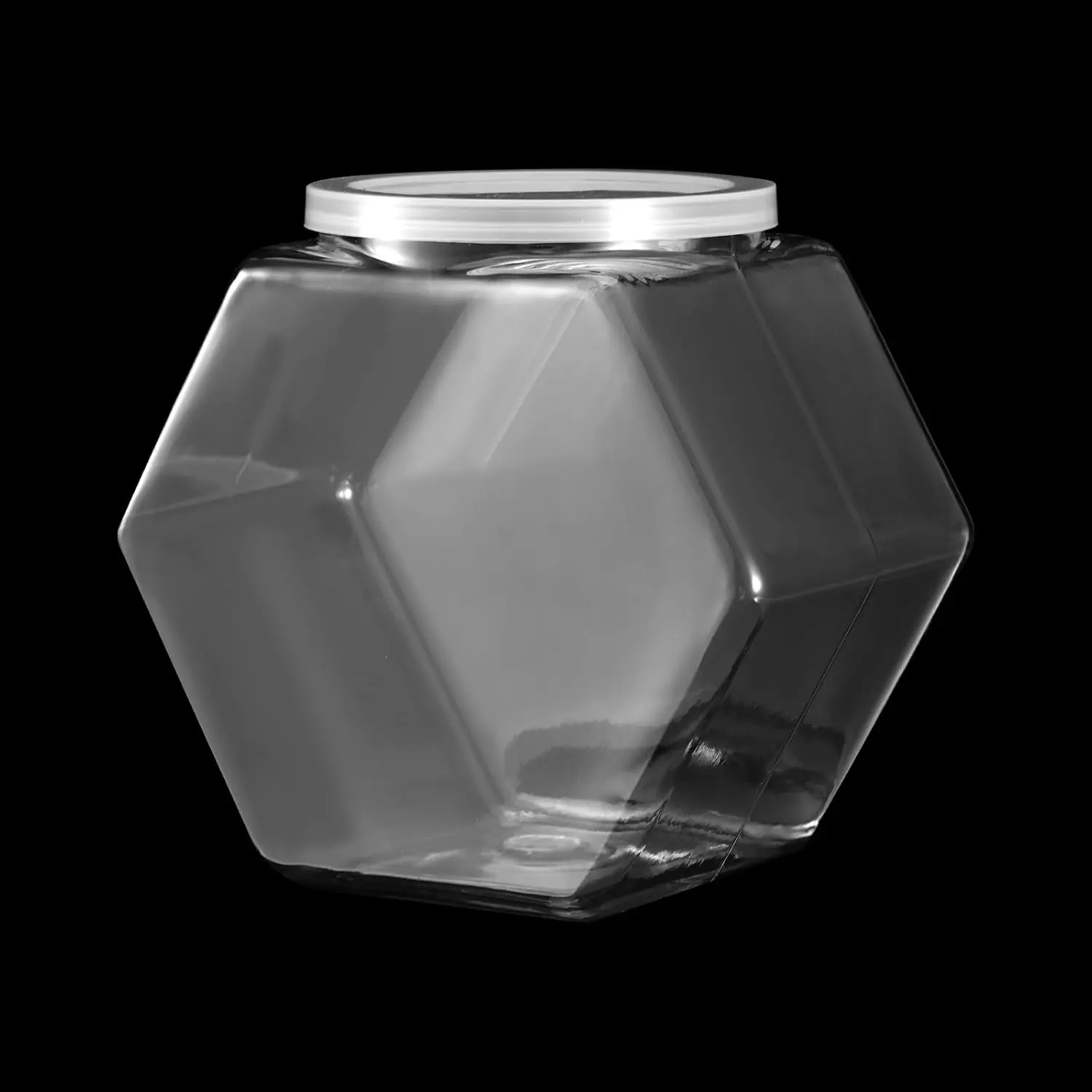 1 count Hexagon Plastic Jars 29 OZ Candy jars with  Small Candy Jar Cookie Jar for Kitchen Clear Hexagonal Candies Containers for Snacks Candies Cookie   Coffee Craft Sewing Supplies