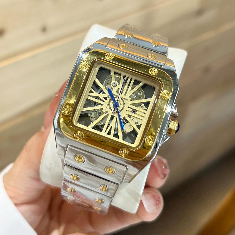 Kadi Men's Alloy Quartz Watch Hollow Transparent Bottom Men's Business Quartz Watch Wristwatch