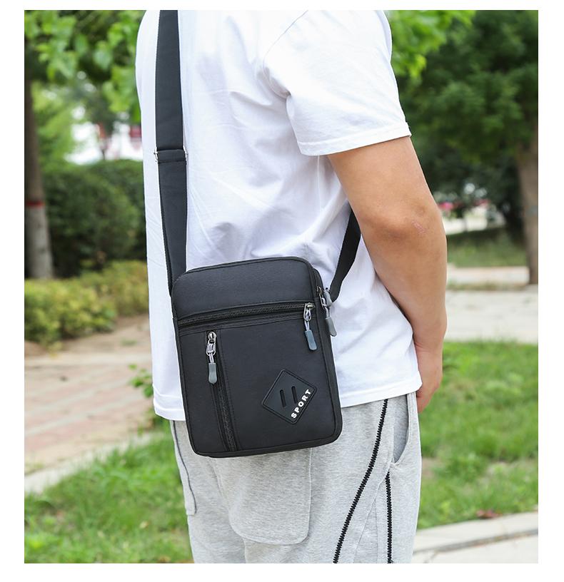 Casual Business Men Messenger Bag Version Simple Oxford Cloth Cross Body Shoulder Bag for Male Daily Use, Work, Travel Outdoors