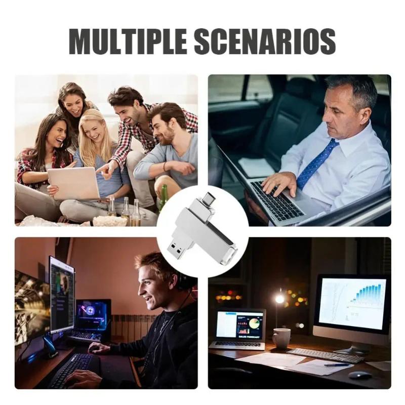 16TB USB 3.2 Flash Drive Metal High-Speed Pen Drive 8TB 4TB Waterproof Type-C USB Pen Drive For Computer Storage Devices