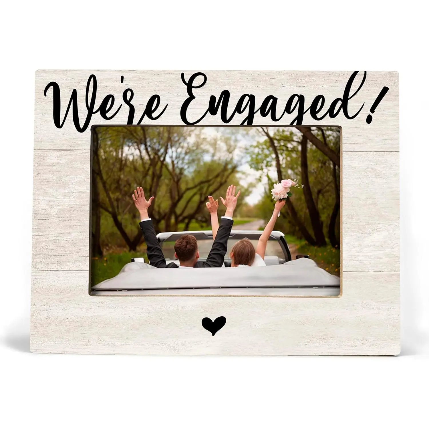 Engagement Gifts for Couples, Engagement Picture Frame, We've Engaged, Newly Engaged Wedding Gifts for Boyfriend Girlfriend, Photo Frame 8x10(Cream-Coloured)